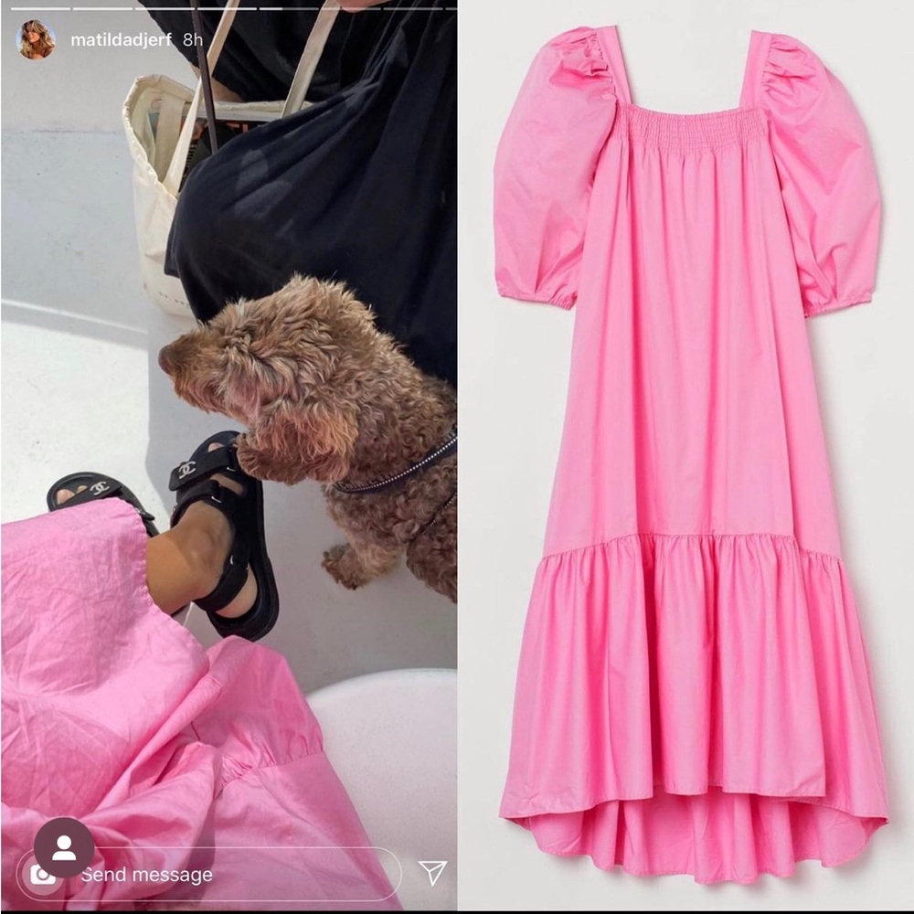 Hot Pink Cotton Maxi Dress